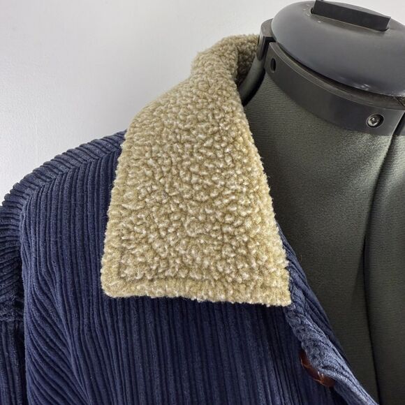 Vintage 90s NO FEAR Wide-Wale Corduroy Jacket, Faux Sherpa Collar, Made in Hong - Picture 5 of 14